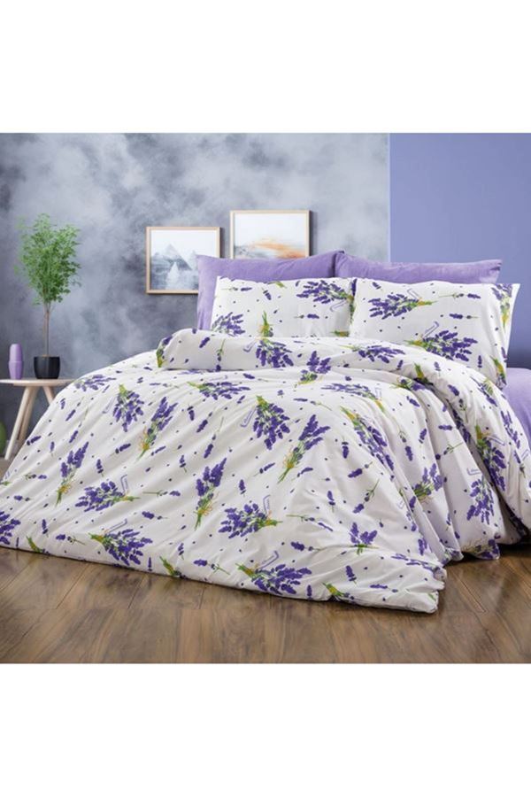 Çift Kişilik Pamuklu Nevresim Takımı Lavanta