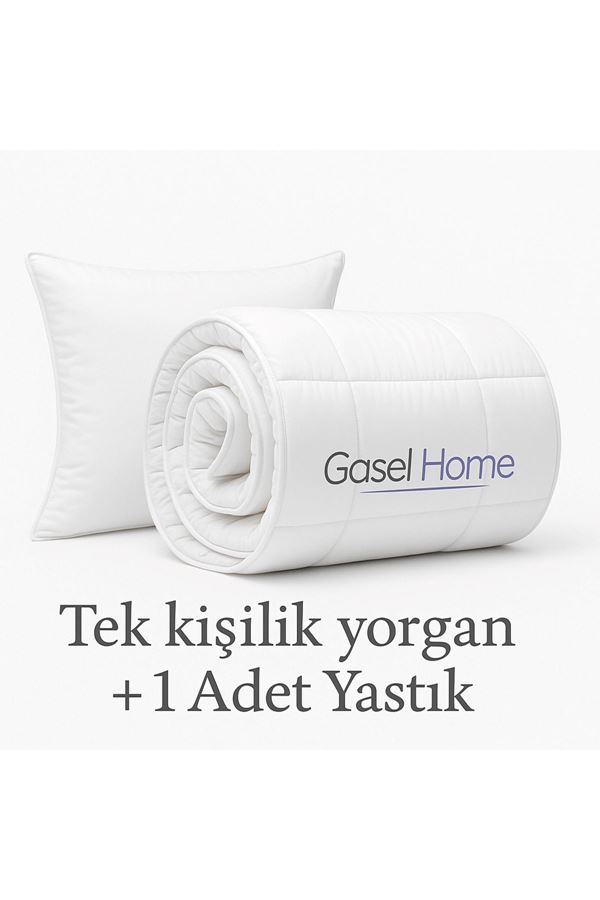 Tek Kişilik Microfiber Silikon Yorgan + 1 adet Microfiber Silikon Yastık