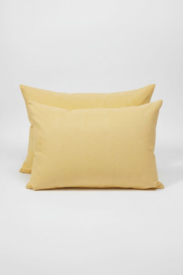 Düz Renk Pamuklu Kumaş Yastık Kılıfı Sarı