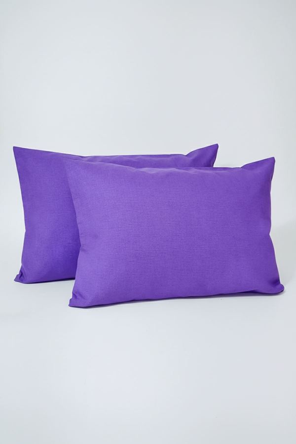 Düz Renk Pamuklu Kumaş Yastık Kılıfı Mor