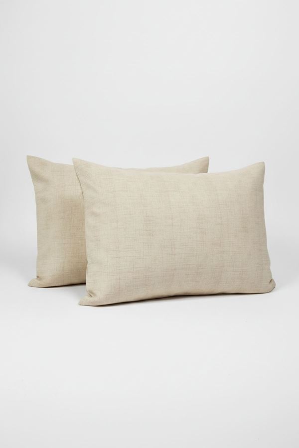 Düz Renk Pamuklu Kumaş Yastık Kılıfı Krem