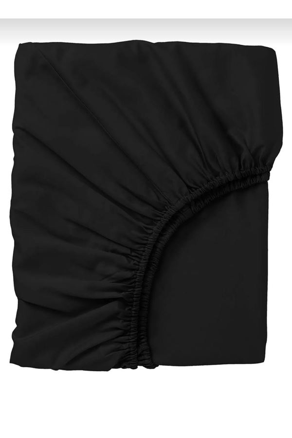 180 X 200 Battal Boy Lastikli Çarşaf Nevresim Takımı Simple Siyah