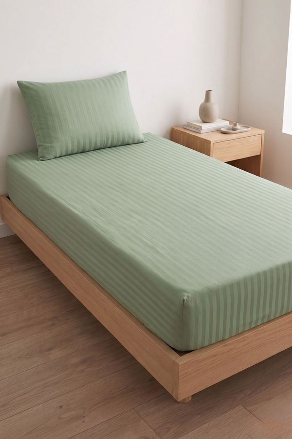 TEK KİŞİLİK SATEN LASTİKLİ ÇARŞAF TAKIMI ( 100X200 & 120X200 ) Yeşil