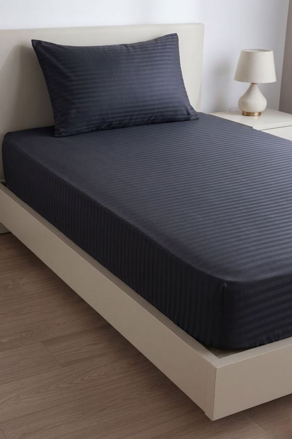 TEK KİŞİLİK SATEN LASTİKLİ ÇARŞAF TAKIMI ( 100X200 & 120X200 ) SİYAH