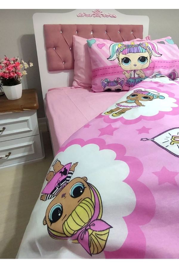 120 x 200 Yataklar İçin Lol Bebek Nevresim Takımı Pembe