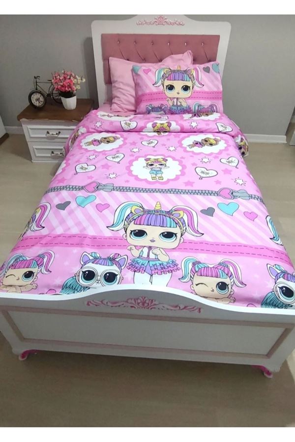 120 x 200 Yataklar İçin Lol Bebek Nevresim Takımı Pembe