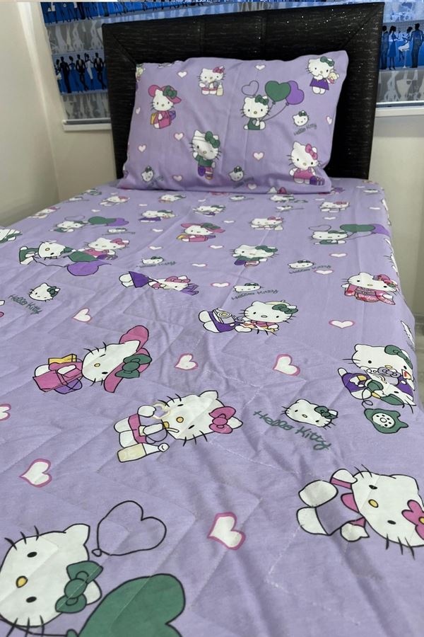 Tek Kişilik Kapitone Çok Amaçlı Pike Hello Kitty Lila