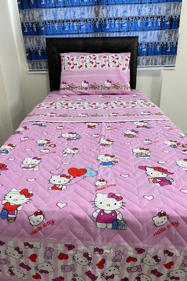 Tek Kişilik Kapitone Çok Amaçlı Pike Hello Kitty Pembe