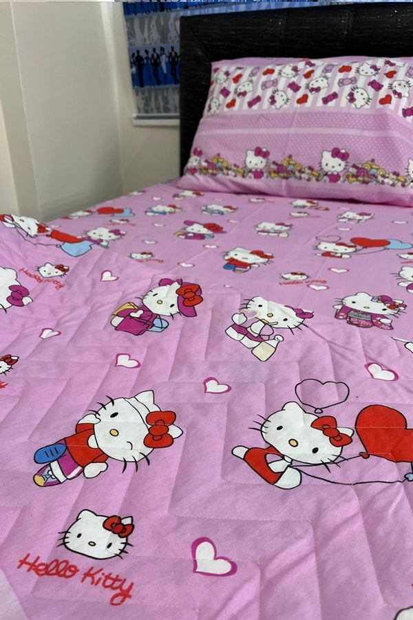 Tek Kişilik Kapitone Çok Amaçlı Pike Hello Kitty Pembe
