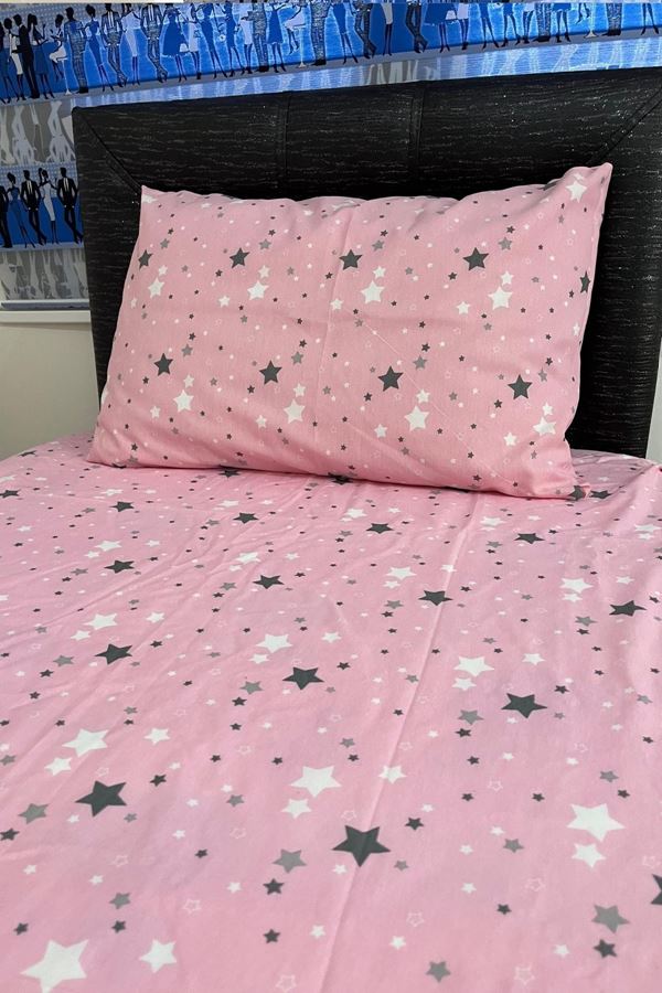 Tek Kişilik Kapitone Çok Amaçlı Pike Yıldız Desen Pembe