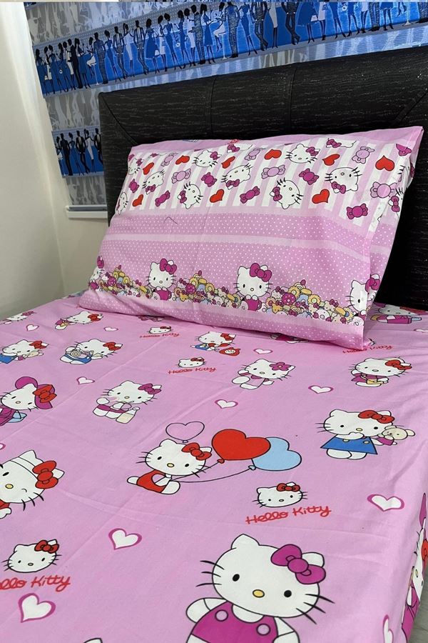 Tek Kişilik Kapitone Çok Amaçlı Pike Hello Kitty Pembe