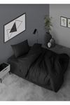 Tek Kişilik Pamuklu Nevresim Seti SİYAH (çarşafsız)