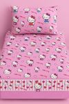 Hello Kitty Pamuklu Kumaş Lastikli Çarşaf Takımı PEMBE