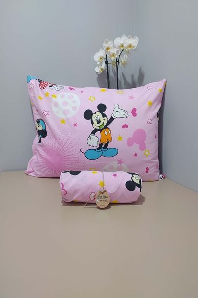Mickey Mouse Desen Lastikli Çarşaf Takımı PEMBE