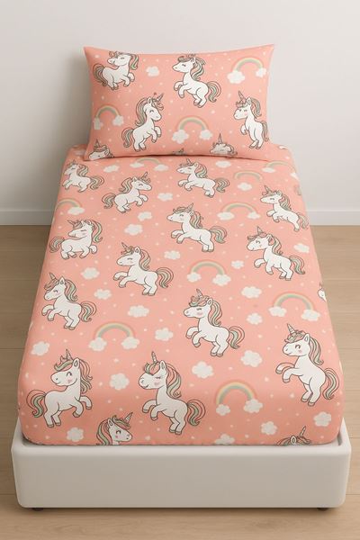 Unicorn Pamuklu Kumaş Lastikli Çarşaf Takımı SOMON
