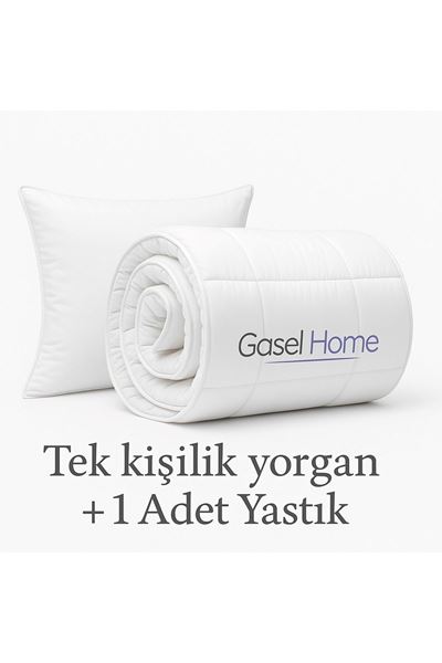 Tek Kişilik Microfiber Silikon Yorgan + 1 adet Microfiber Silikon Yastık