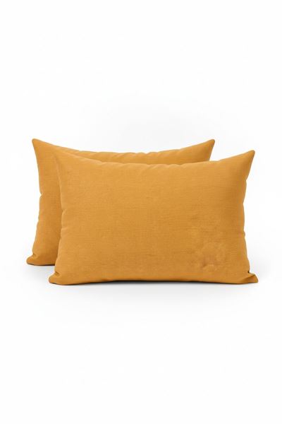 Düz Renk Pamuklu Kumaş Yastık Kılıfı Turuncu