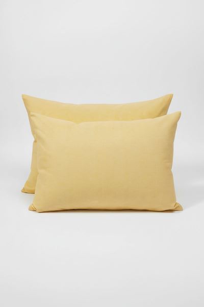 Düz Renk Pamuklu Kumaş Yastık Kılıfı Sarı