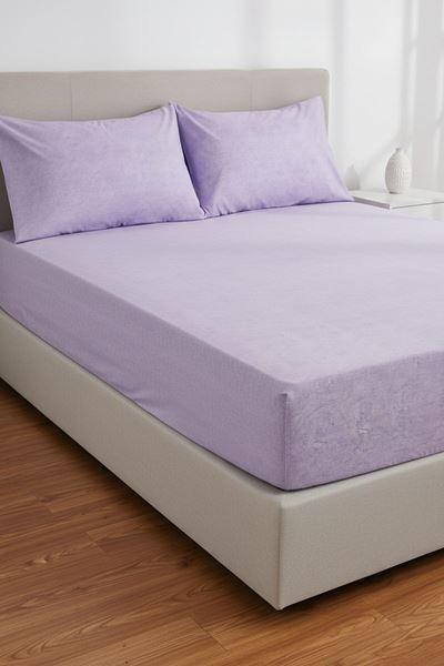 Ranforce Dokuma Lastikli Çarşaf Takımı Düz renk lila