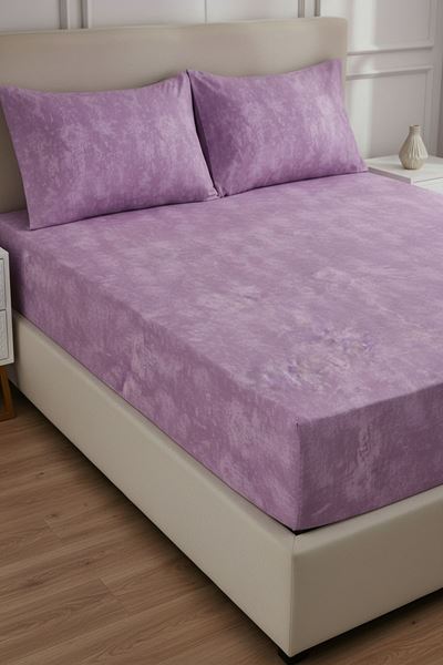 Ranforce Dokuma Lastikli Çarşaf Takımı Düz renk Gülkurusu