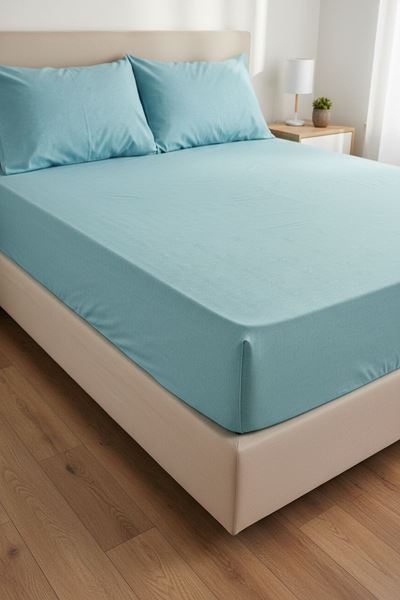 Ranforce Dokuma Lastikli Çarşaf Takımı Düz Renk Yeşil