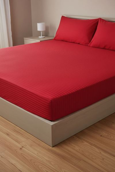 ÇİFT KİŞİLİK SATEN LASTİKLİ ÇARŞAF TAKIMI ( 160X200 & 180X200 ) KIRMIZI