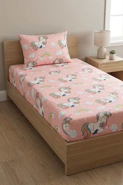 Unicorn Pamuklu Kumaş Lastikli Çarşaf Takımı SOMON