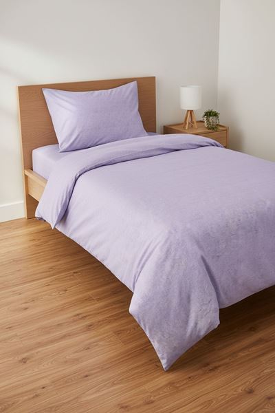 120 x 200 Yataklar İçin Düz Renk Pamuklu Kumaş Nevresim Takımı Lila