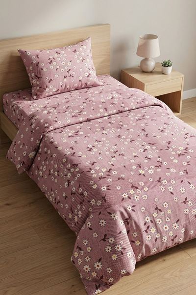 120 x 200 Yataklar İçin Pamuklu Kumaş Yeni Papatya Desen Nevresim Takımı Gülkurusu