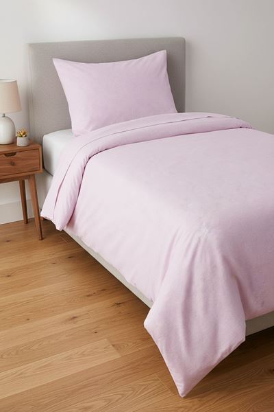 120 x 200 Yataklar İçin Düz Renk Pamuklu Kumaş Nevresim Takımı Açık Pembe