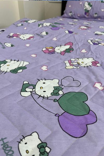 Tek Kişilik Kapitone Çok Amaçlı Pike Hello Kitty Lila