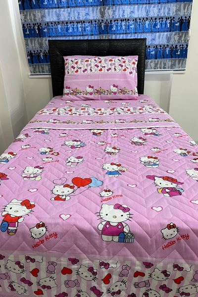 Tek Kişilik Kapitone Çok Amaçlı Pike Hello Kitty Pembe