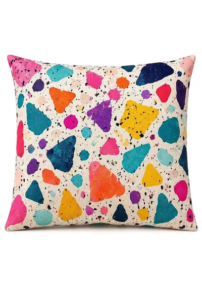 Gizli Fermuarlı Dekoratif Kırlent Kılıfı 40 x 40 cm Geometrik Desen